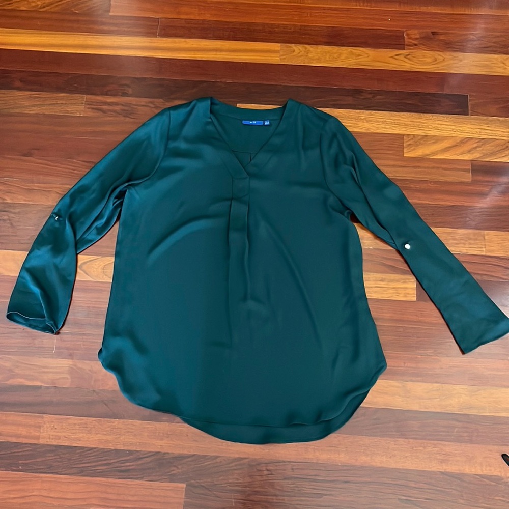 Womens Large Apt9 Deep Green Blouse Tunic